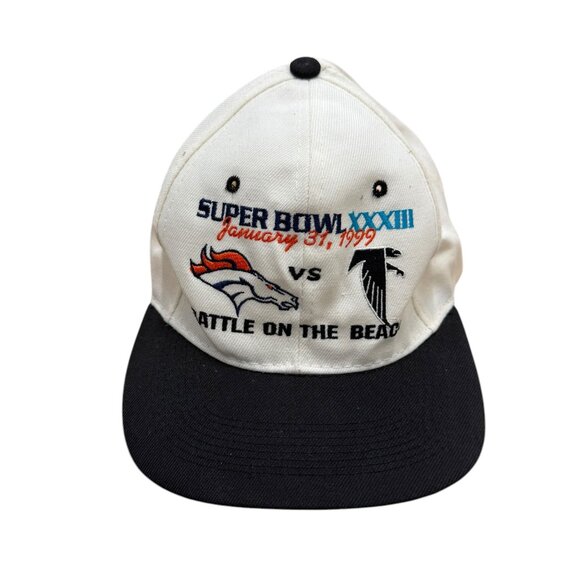 Vintage 1999 Super Bowl XXXIII Snapback Hat Deadstock Broncos vs Falcons